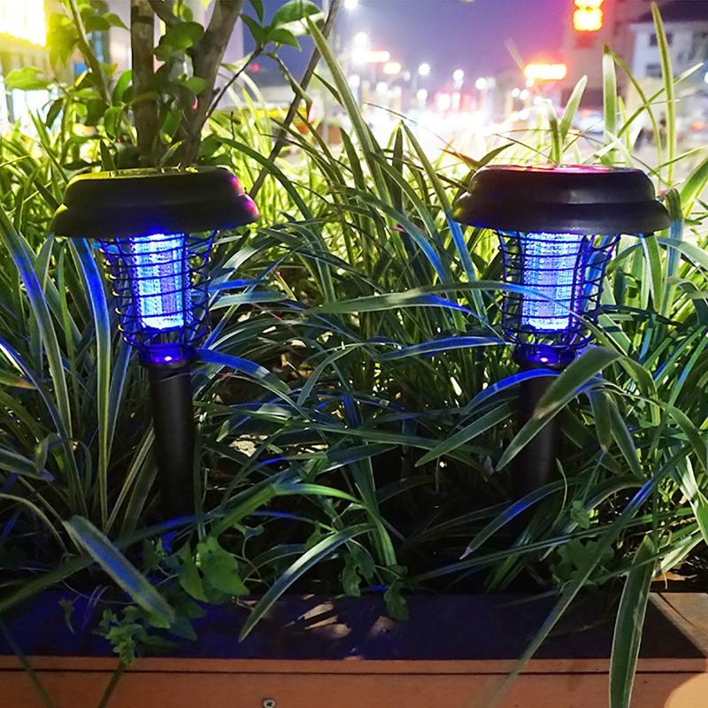 Солнечный уничтожитель комаров с 2 режимами освещения, водонепроницаемый светодиодный фонарь для улицы, уничтожитель насекомых, лампа-репеллент от комаров для сада, газона, кемпинга