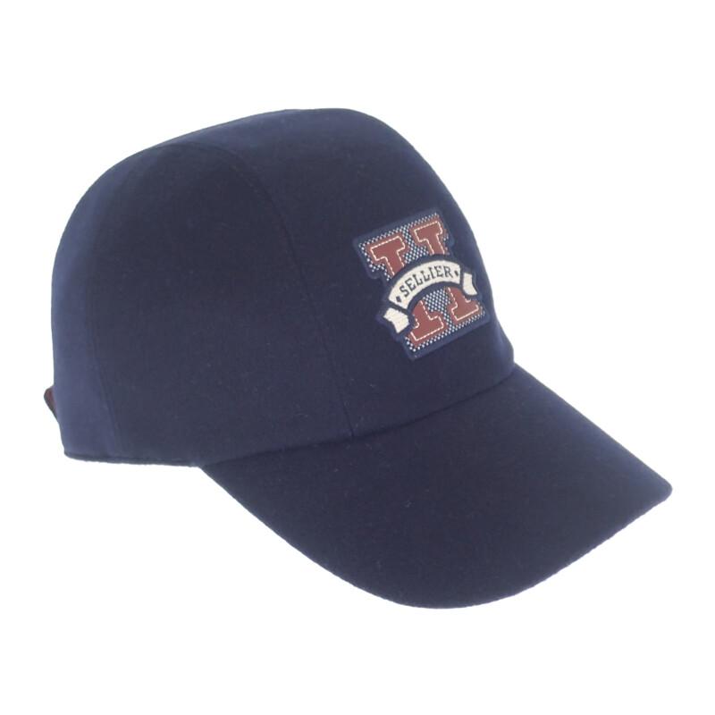 HERMES  H232032N_I258 58  cap Navy cashmere/silk mens