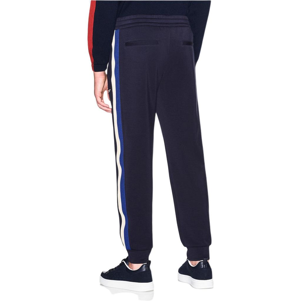 Armani Exchange FW26 Tapered Cuffed Color Block Striped Letter Casual Drawstring Waist Knitted Sweatpants Men bottoms XM002893AF19936