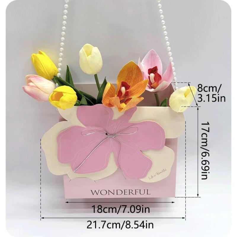 1 шт. Портативная цветочная корзина, упаковка для роз, подарочная коробка для свадьбы, дня рождения, рождественской вечеринки, букета цветов, декора
