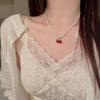 Elegant Pearl Cherry Necklace: Luxe Summer Clavicle Chain for Women