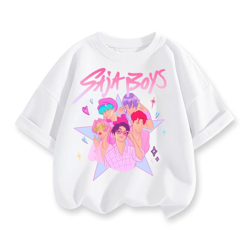 Children's T-shirt Girls' Casual Top Short Sleeve Cartoon Printed Pattern T-Shirt Girls