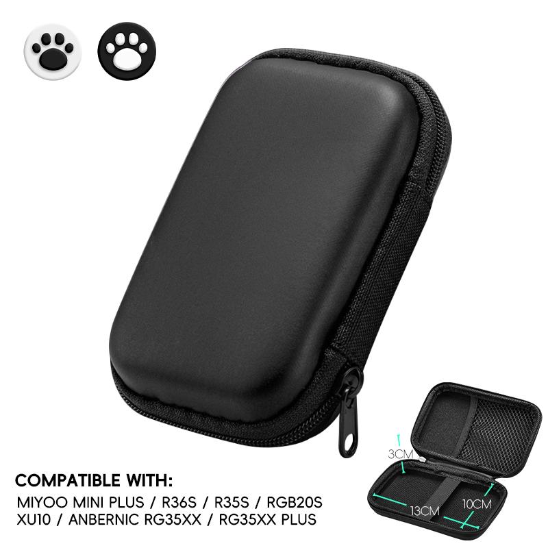 EVA Hard Carrying Case Shockproof with 2 Joystick Caps Hardshell Case Anti-scratch Protection Bag Waterproof for Miyoo Mini Plus
