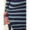 American Brand Fat Girl Stripe High Elastic Slim Fit Long Dress Foreign Trade Western Style V-neck Knitted Dress