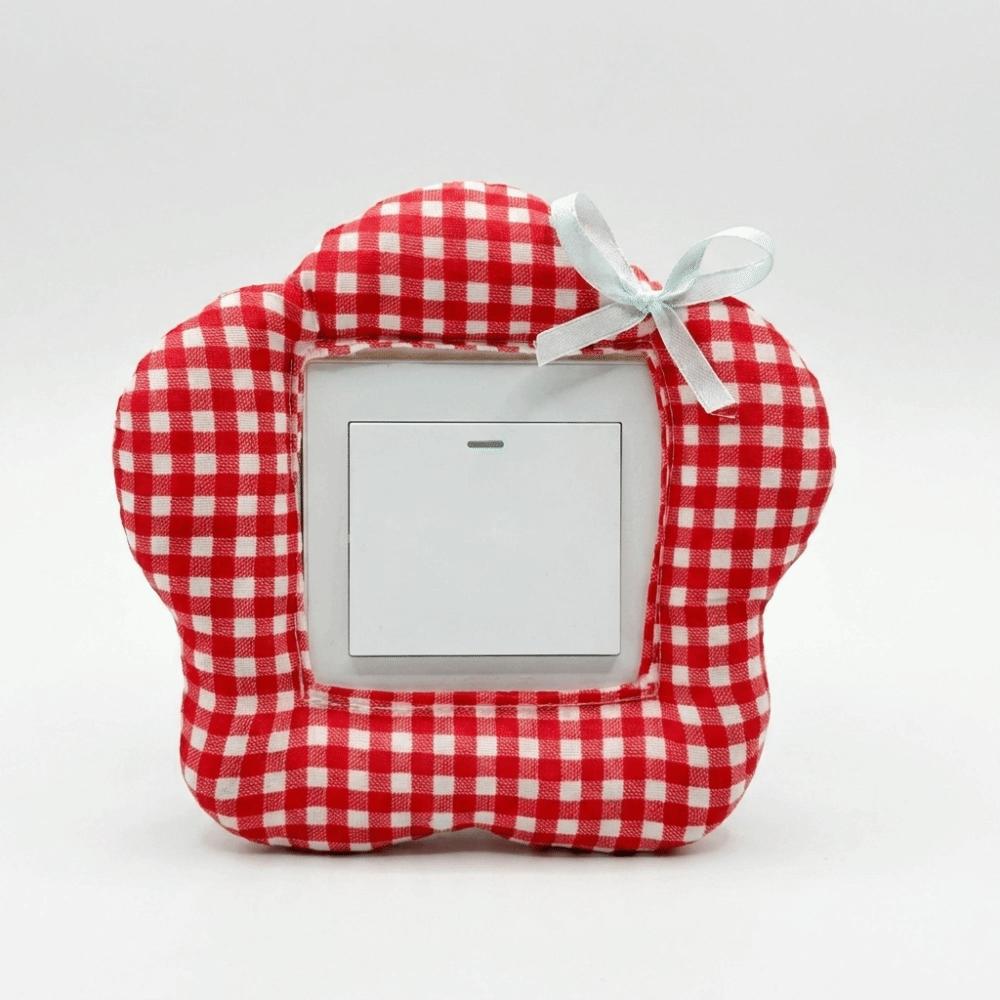 Waterproof Switch Cover Soft Plaid Fabric Switch Protection Kit Wall Switch Cover Home Decoration