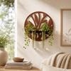 Wall Shelf Wooden Hydroponic Planter Shelf Home Ornaments Retro Wall Decoration Leaf Shape Vase Flower Pot Indoor Plants