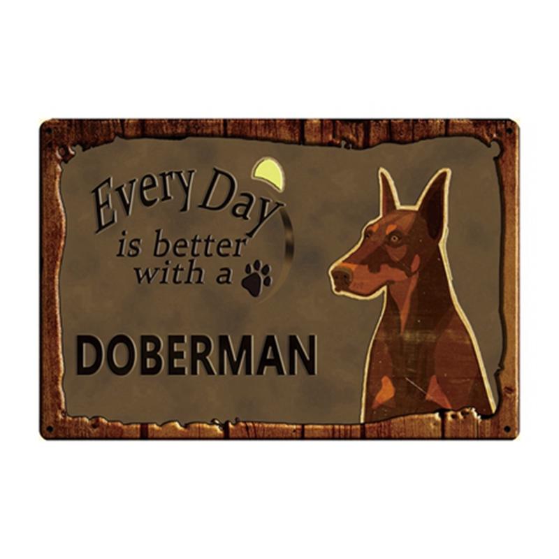 Pets Dog Metal Tin Sign Plaque Chihuahua Pug Metal Plate Home Garden Decor Bar Pub Cafe Wall Art Iron Painting CM sign