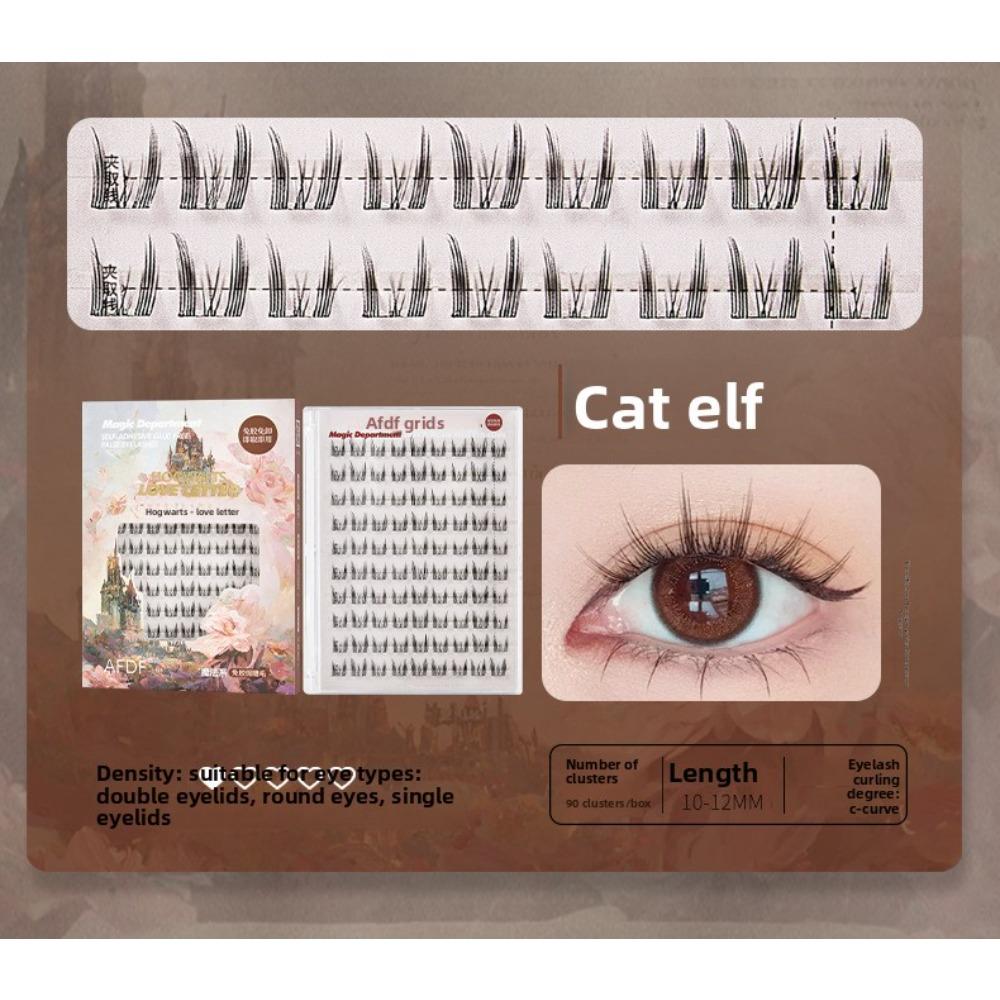 Camellia Nano-glue False Eyelashes Large Capacity 10 Rows Lazy Cat Elf Natural Thick Glue-free False Eyelashes