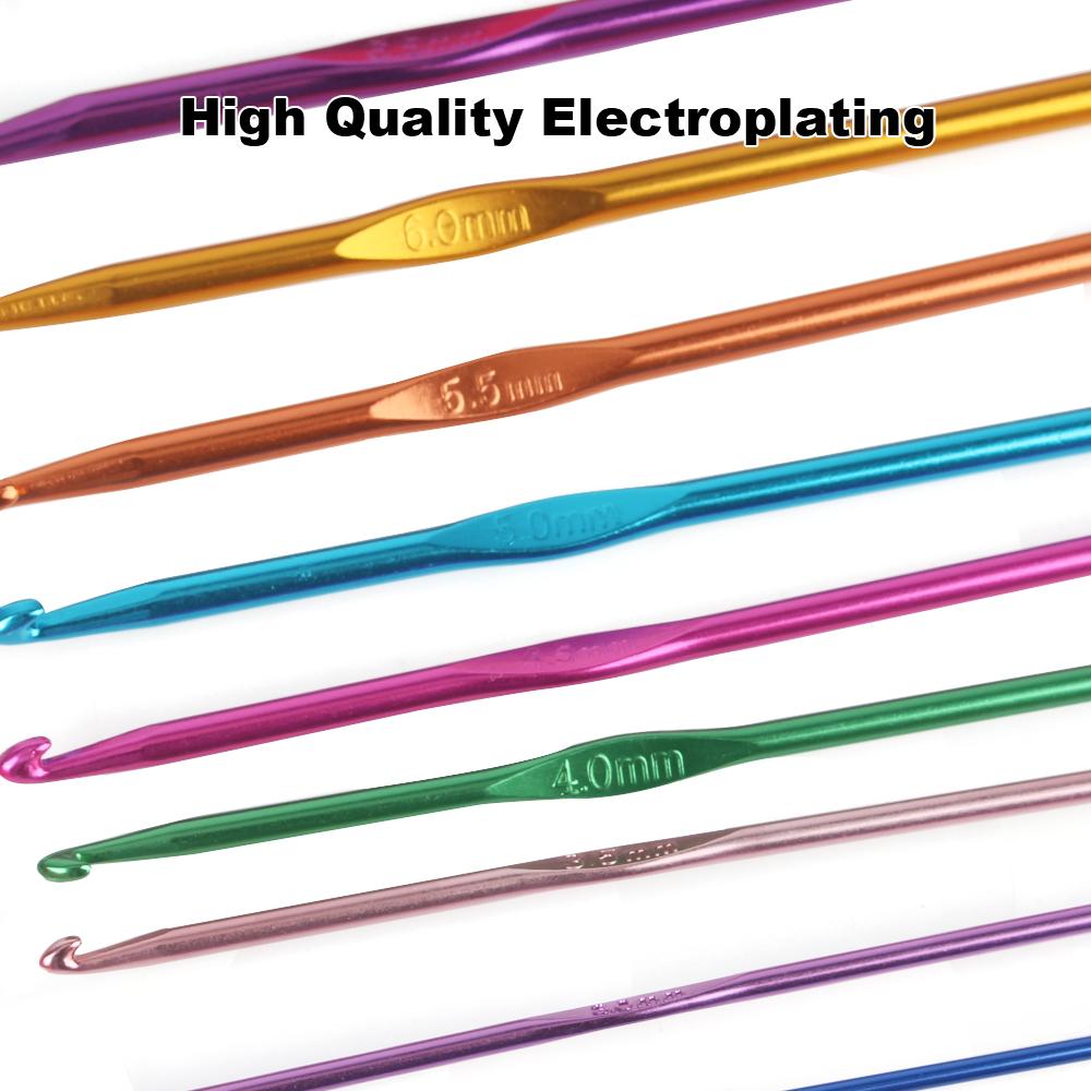 Алюминиевый сплав 22 шт. 100 шт. набор спиц для вязания крючком набор круговых спиц пряжа петли спицы для вязания крючком своими руками для пряжи набор аксессуаров для вязания крючком