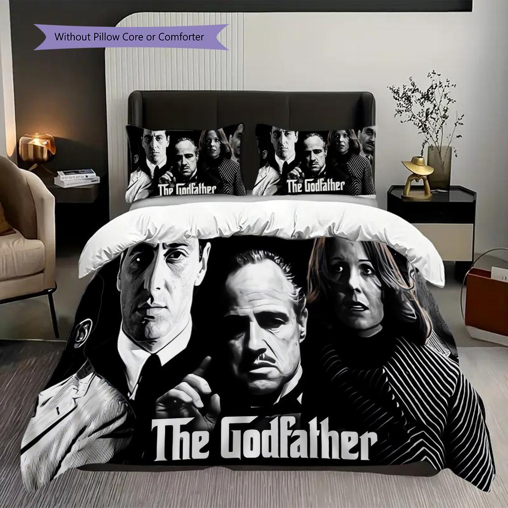 Power Loyalty Godfather Three-piece set (1 * duvet cover + 2 * pillowcase, without core) 2D Flat Duvet cover and pillowcase Bedding set
