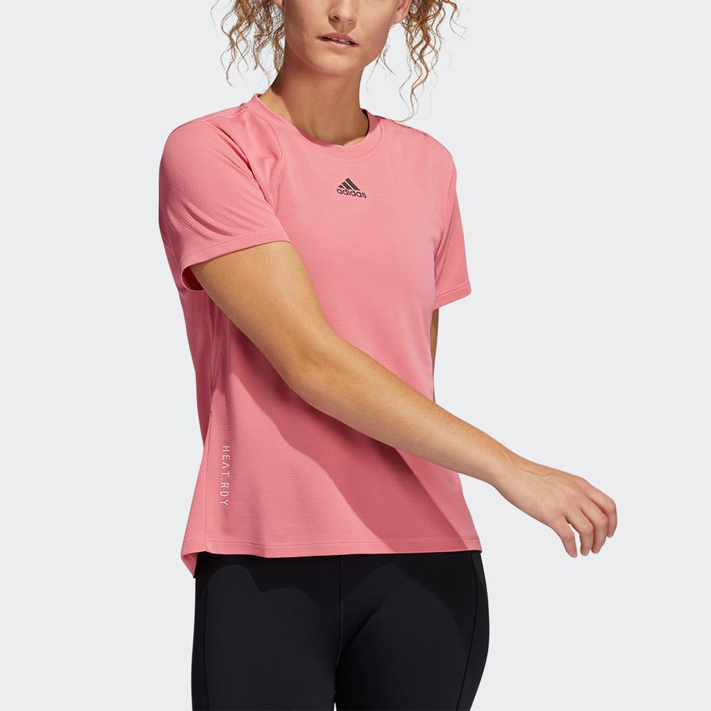 Adidas Спортивная футболка Heatrdy Focus для тренировок высокой интенсивности с короткими рукавами, женские топы, шокирующий розовый H20745