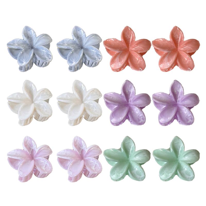 Gradient Frangipani Hair Clip Female Versatile Sweet Resort Fairy Shark Clip Vintage Hair Accessories