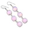 Milky Opal Gemstone Handmade 925 Sterling Silver Jewelry Earring 2.56" Z4P36
