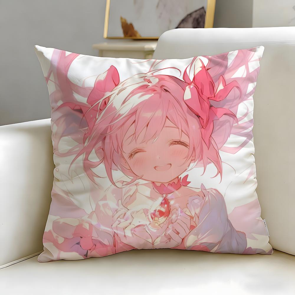 Классический аниме чехол для подушки Puella Magi Madoka Magica Мягкий Легко стирающийся Чехол для подушки Универсальный для дивана Кровати Путешествий и Офиса