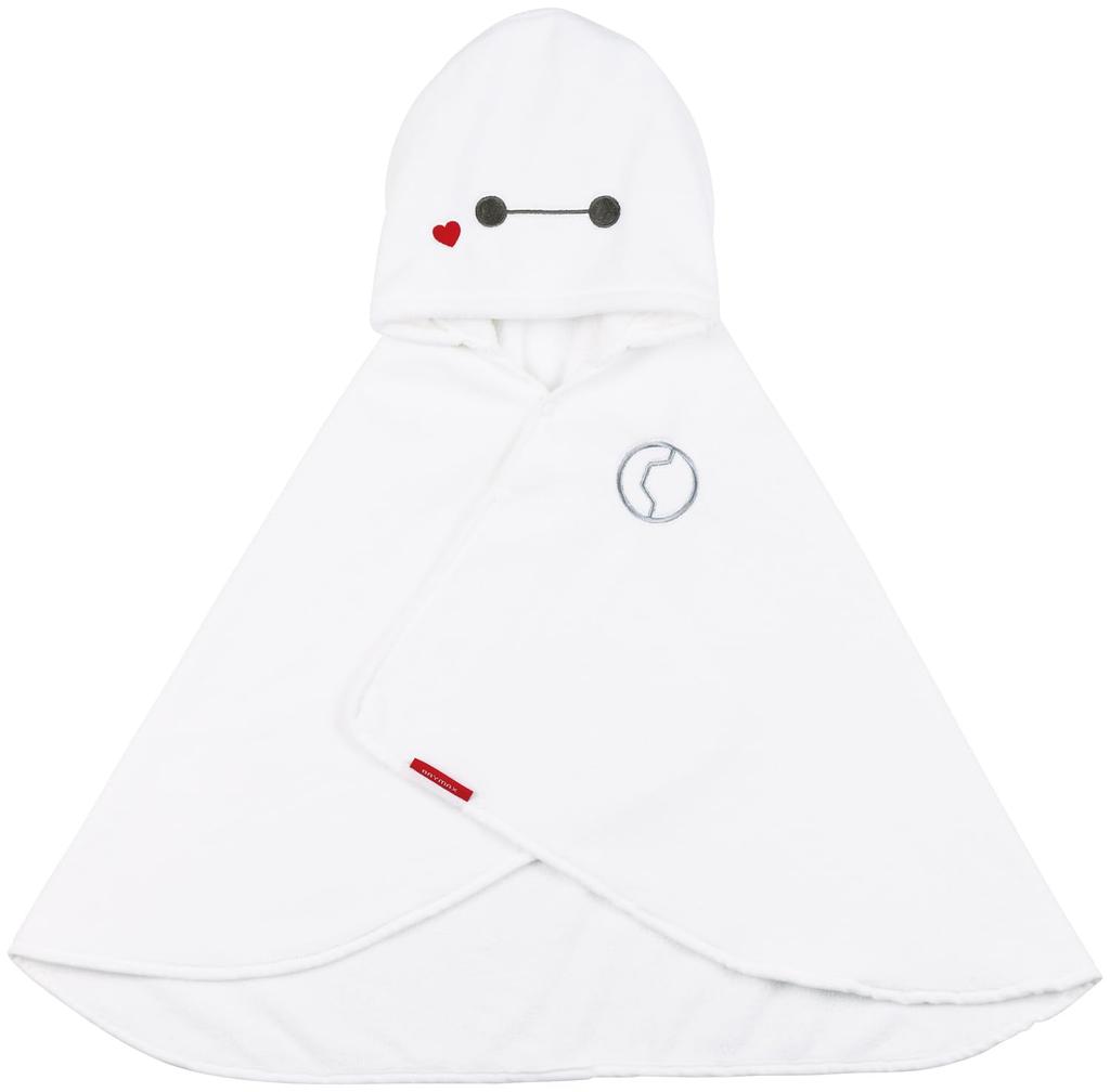 Skater Hooded Bath 108cm X Disney Baymax BPO1 Poncho, 92cm, Moisture-Wicking, Quick-Drying,