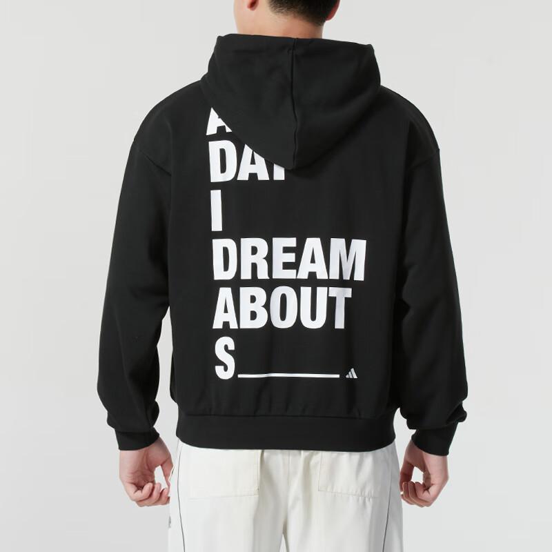 adidas Повседневная спортивная толстовка с капюшоном теплая дышащая мужская толстовка черная JN6765