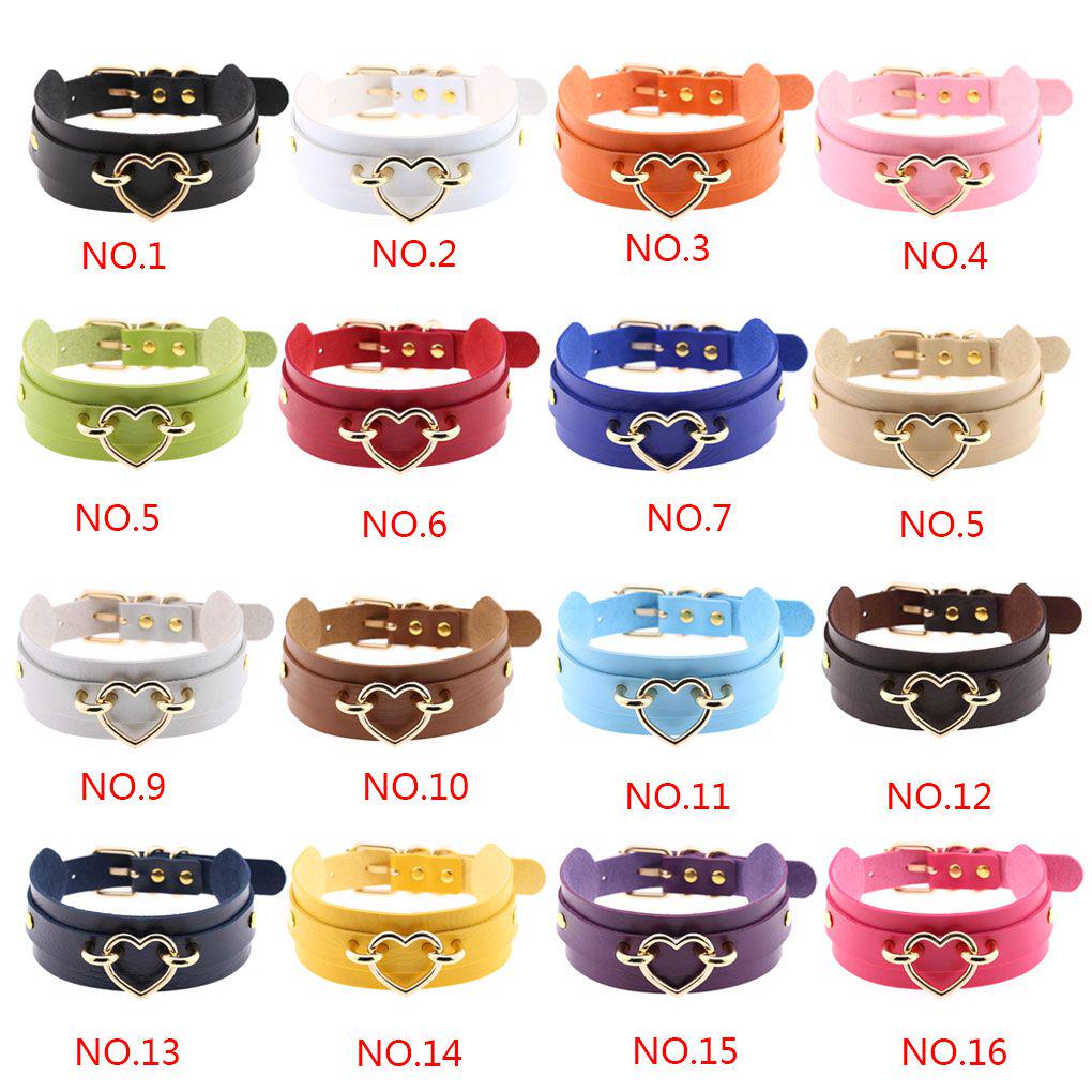 Женский Девушки Чокер Сердце Ожерелье Женский ПУ Кожаный Чокер Заявление Ожерелье Ювелирные Изделия Шейная Сбруя