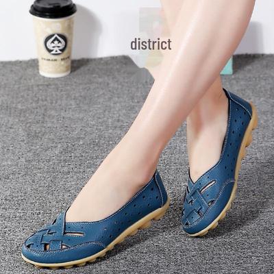 Размер 44 женские туфли на плоской подошве Toad - Летние кожаные сандалии Bird's Nest Hole Casual