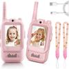 Video Walkie Talkies Toys Rechargeable Play House Toys Adjustable Lanyard Two-Way Video Call Device for Family Role Play & Parent-Child Interaction