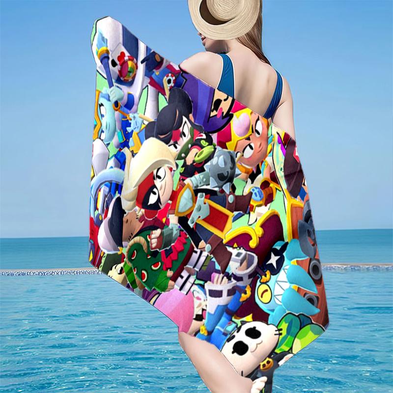 Game Brawl Adventure Heroes Beach Towel, Super Soft Microfiber, Gift for Her/Him, Birthday, for Pool, Beach, Travel, Home Decor Fan gifts