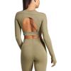 Adidas X Stella McCartney Truestrength укороченная однотонная футболка с длинным рукавом и круглым вырезом, женские топы оливково-зеленого цвета IT5714