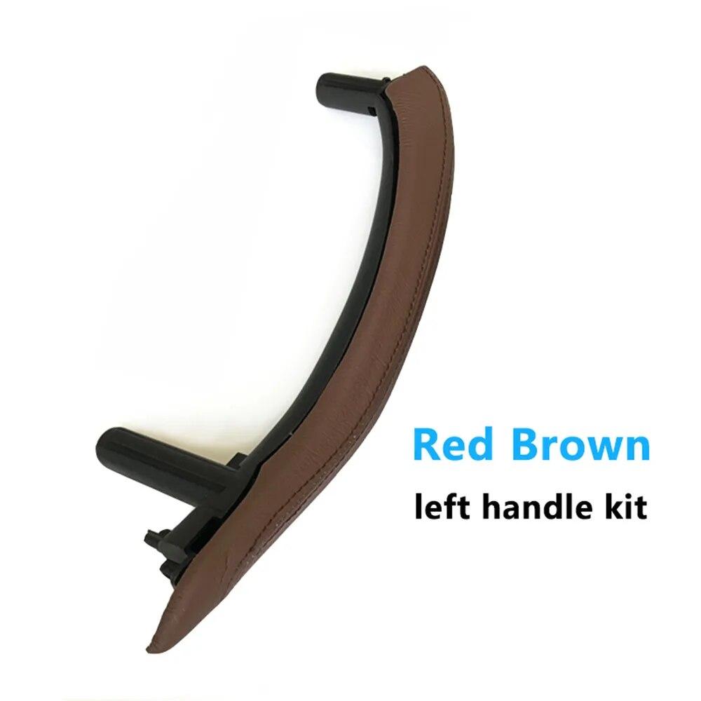 LHD Car Interior Left Right Passenger Door Pull Handle With Outer Leather Cover Trim Replacement For BMW X5 X6 F15 F16 2014-2018