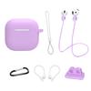 6 in 1 Headset Accessories for AirPods 4 Silicone Case + Carrying Strap + Earphone Holder + Ear Hooks + Neck Strap + Keychain