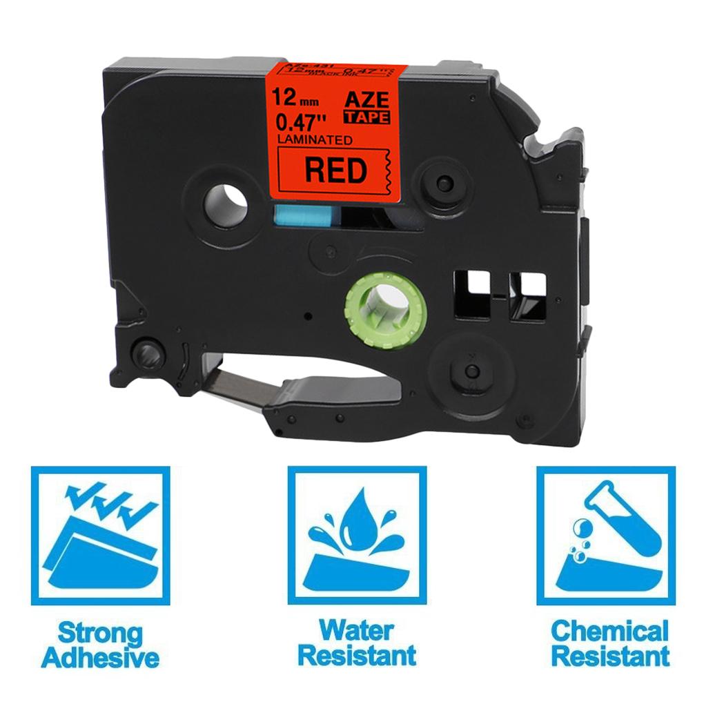 12mm Label Tapes Waterproof Resistant Ribbon Replacement for P-Printer Tze231