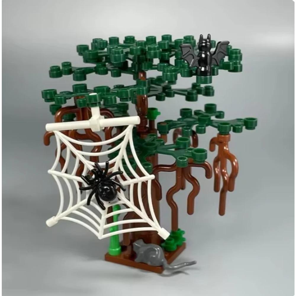 Хэллоуин Сцена Строительный Блок Фигурка MOC Кладбище Надгробие Змея Мышь Тыква Машина Летучая Мышь Уличный Фонарь Свеча Кирпичный Игрушка Подарок K023