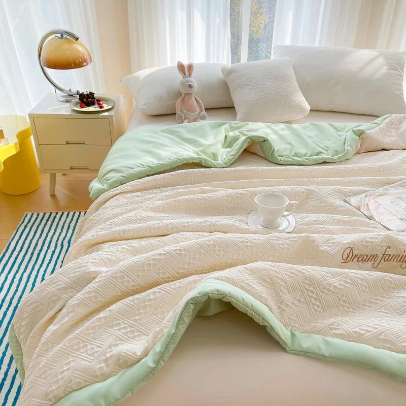 Летнее прохладное одеяло из соевого волокна, тонкое летнее одеяло для одного человека, одеяло с кондиционером, можно стирать в машине, летнее двойное общежитие