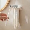 Wall Mount Toothbrush Holder 5 Slots No Drill Adhesive Modern Multi-functional Phone Toothpaste Storage Organizer Rack Bathroom Supplies