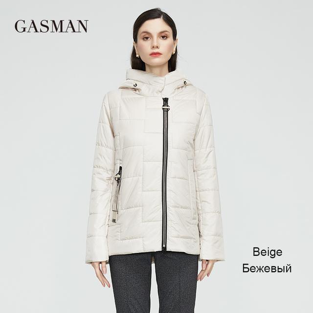 Gasman 2022 New Women's Spring Jacket Short Fashion Stand-up Collar Hooded Fashion Casual Coat Women Parka Warm Outwear 81855