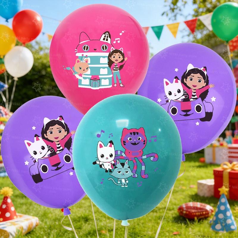 Gabby Dollhouse Balloons 12inch Gabbys Cat Birthday Decoration Latex Ballon Balloon Party Favors Round Ball DIY Decorations
