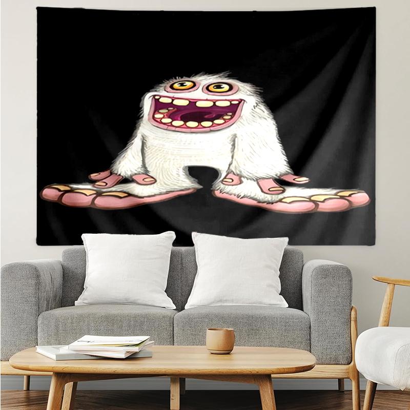 My-Singing-Monsters-Playground Print Tapestry, Backdrop, Easy Setup, Ideal for Bedroom, Office & Living Room, with Aesthetic Wall Hanging Decor.