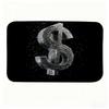 Contemporary Dollar Sign Print Area Rug Absorbent Non-Slip Floor Mat for Office Dorm and Home Entryway Decor