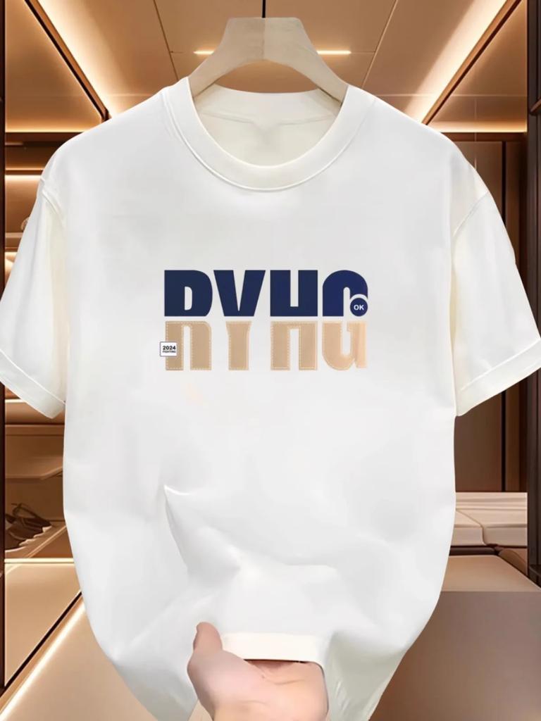 2025 Summer New TShirt Men 100 Cotton Outdoor Fitness Fashion Short Tshirts Top Comfortable Breathable Quick Drying Tee