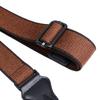 Guitar Strap Adjustable Hard Wearing Comfortable Cotton Guitar Strap Belt with Pick Pockets for Outdoor Travel Brown