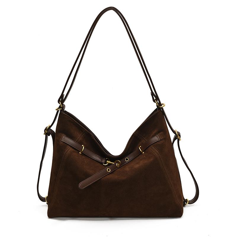 High Quality 4 In 1 Backpack Large Capacity PU Nubuck Leather Messenger Bag Versatile Shopping Bag for Women