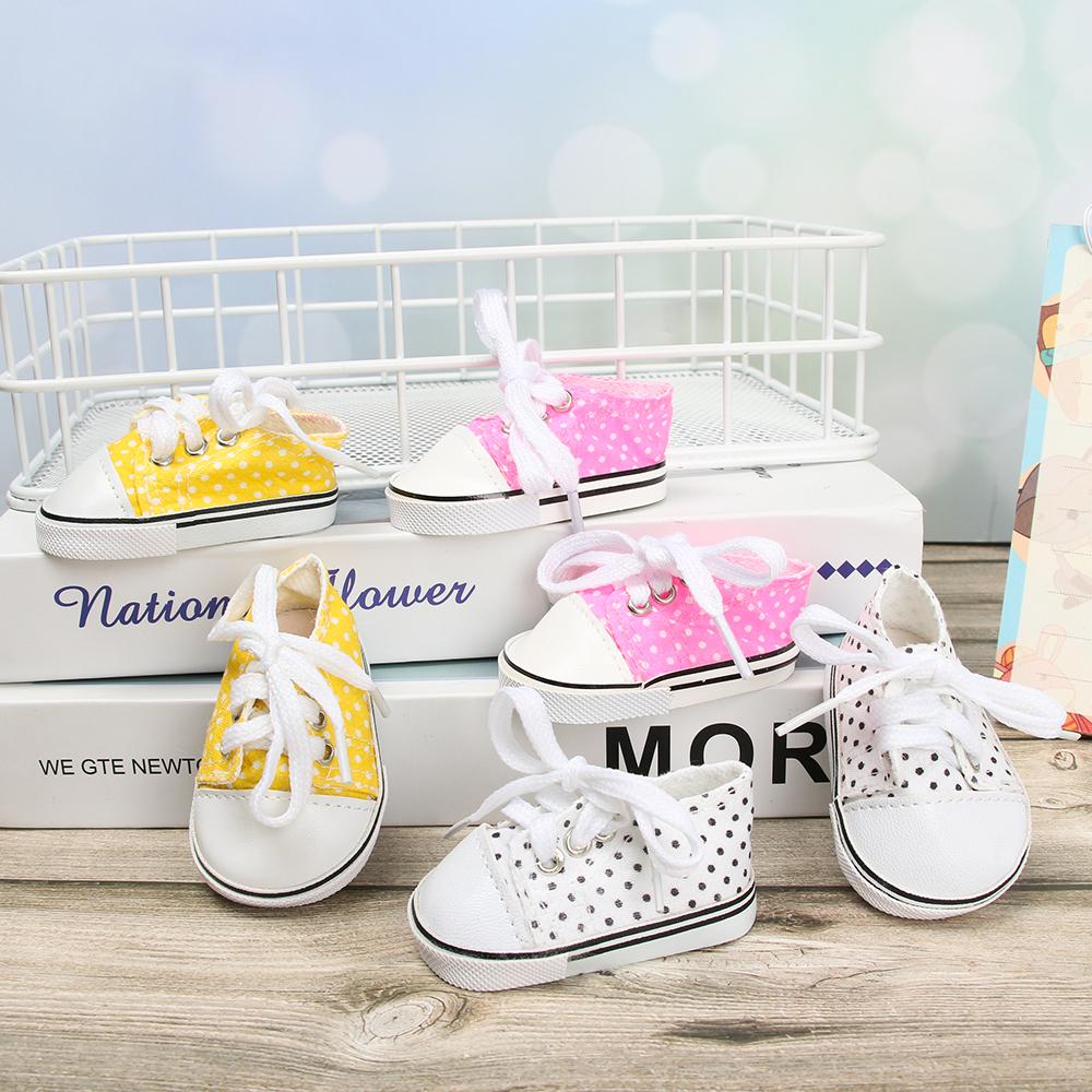 7 см дети 18 дюймов куклы игрушки аксессуары для кукол парусиновая обувь кукольная обувь обувь с волнистой точкой