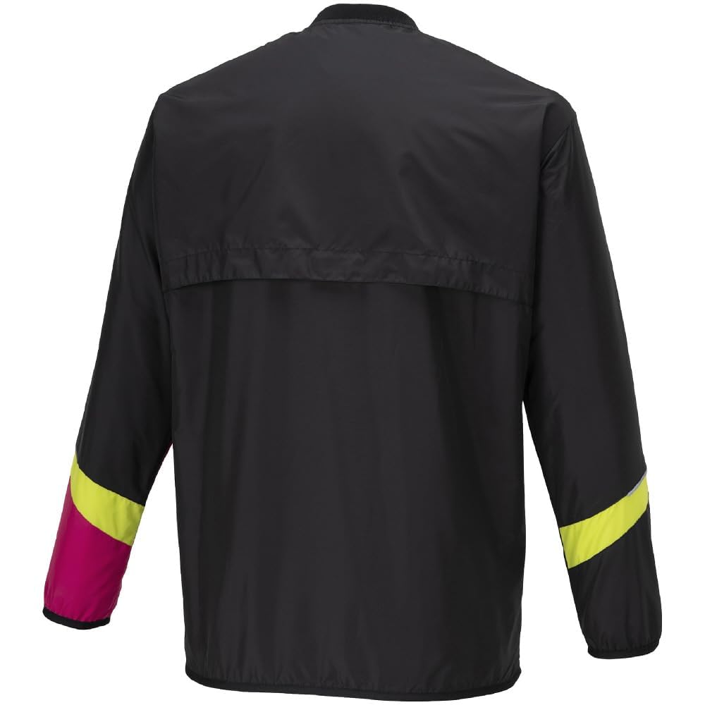 Теннисная одежда, ветровка, рубашка, водоотталкивающая, стандартный силуэт, сетчатая подкладка 62MEA504, черный x розовый XL [Mizuno]