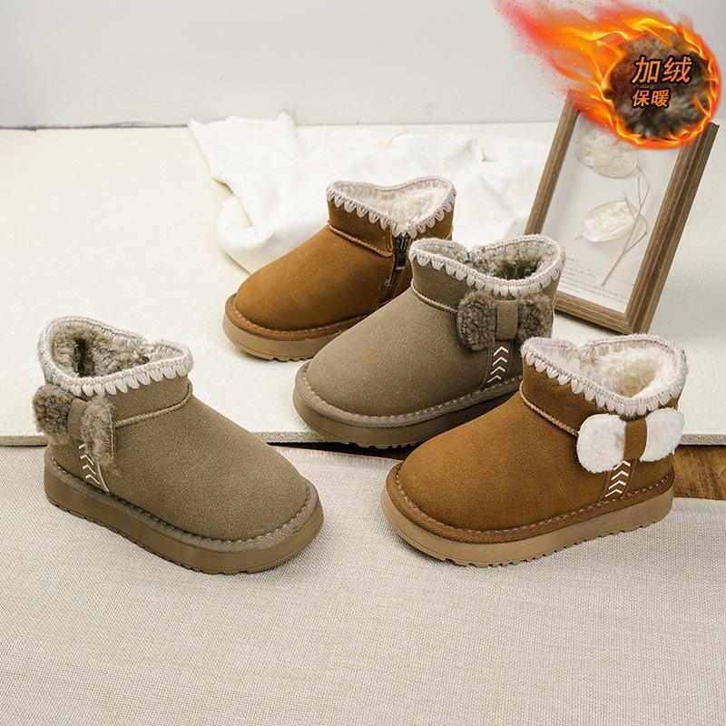 Girls snow boots new winter children's snow shoes women's treasure shoes girls velvet thickened cotton shoes winter shoes