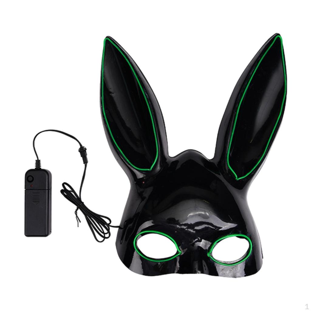 Glowing Bunny Mask Easter Funny Fancy Props Novelty LED Rabbit Long Ears for Holiday
