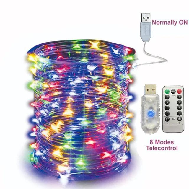 5M-30M USB String Lights 8 Modes Fairy Lights Copper Wire LED String Lights for Christmas Wedding Year Garland Decoration