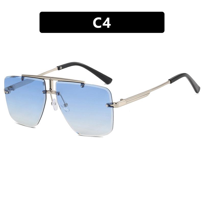 Новые мужские безободковые солнцезащитные очки неправильной формы, ретро, мужские, для вождения на открытом воздухе, солнцезащитные очки, модные женские очки, защита от УФ-излучения 400