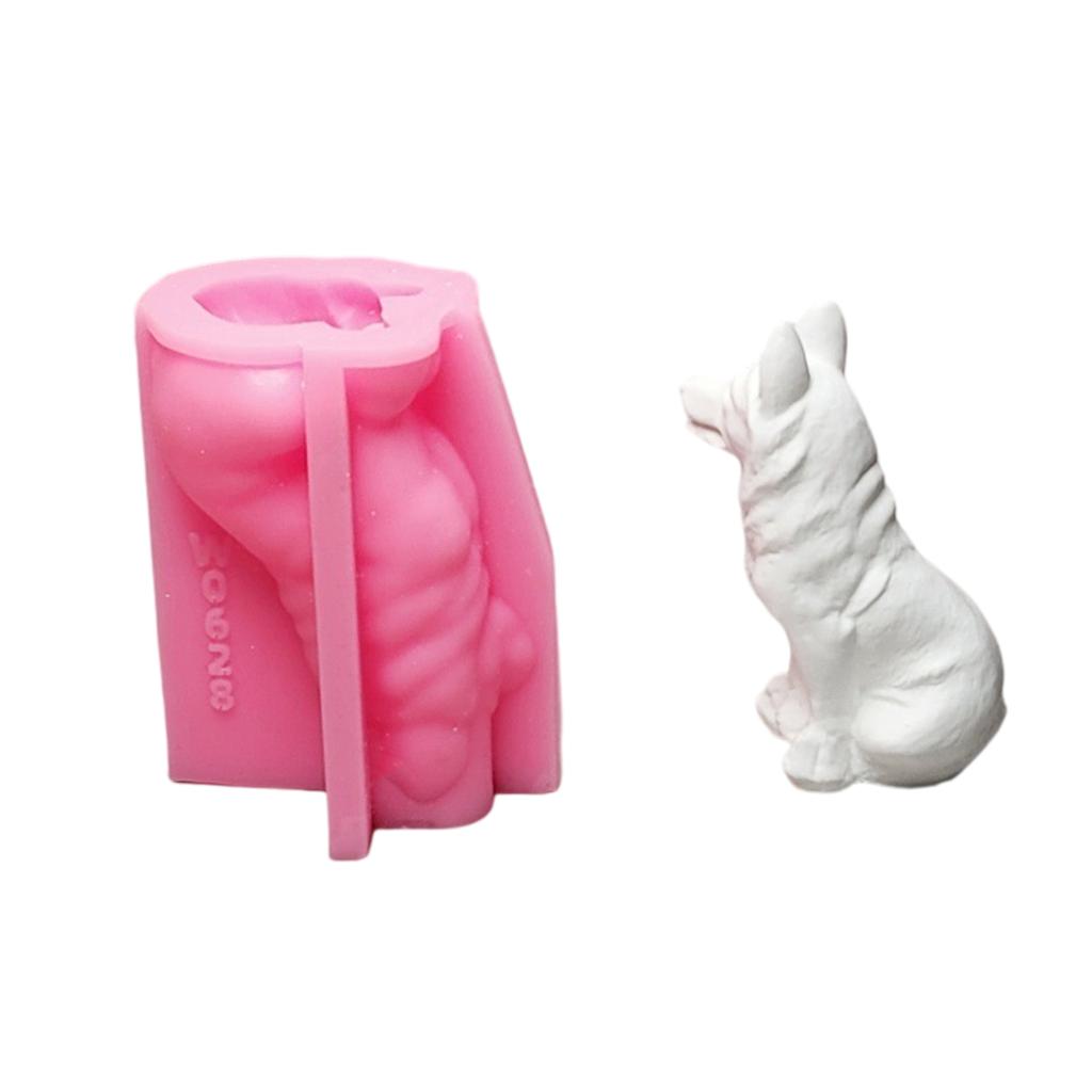 3D Dog Statue Silicone Molds for Candle Soap Home Decoration Making Fondant Silicone Molds Cement Gypsum Silicone Molds