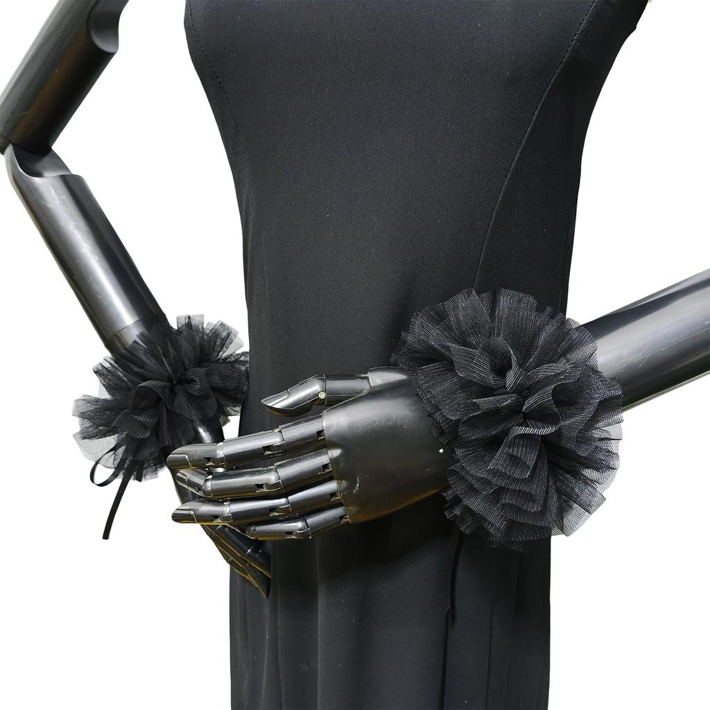 Elizabethan Mesh Neck Ruff Detachable Ruffle Collar and Wrist Cuffs for Medieval Costume and Historical Reenactments