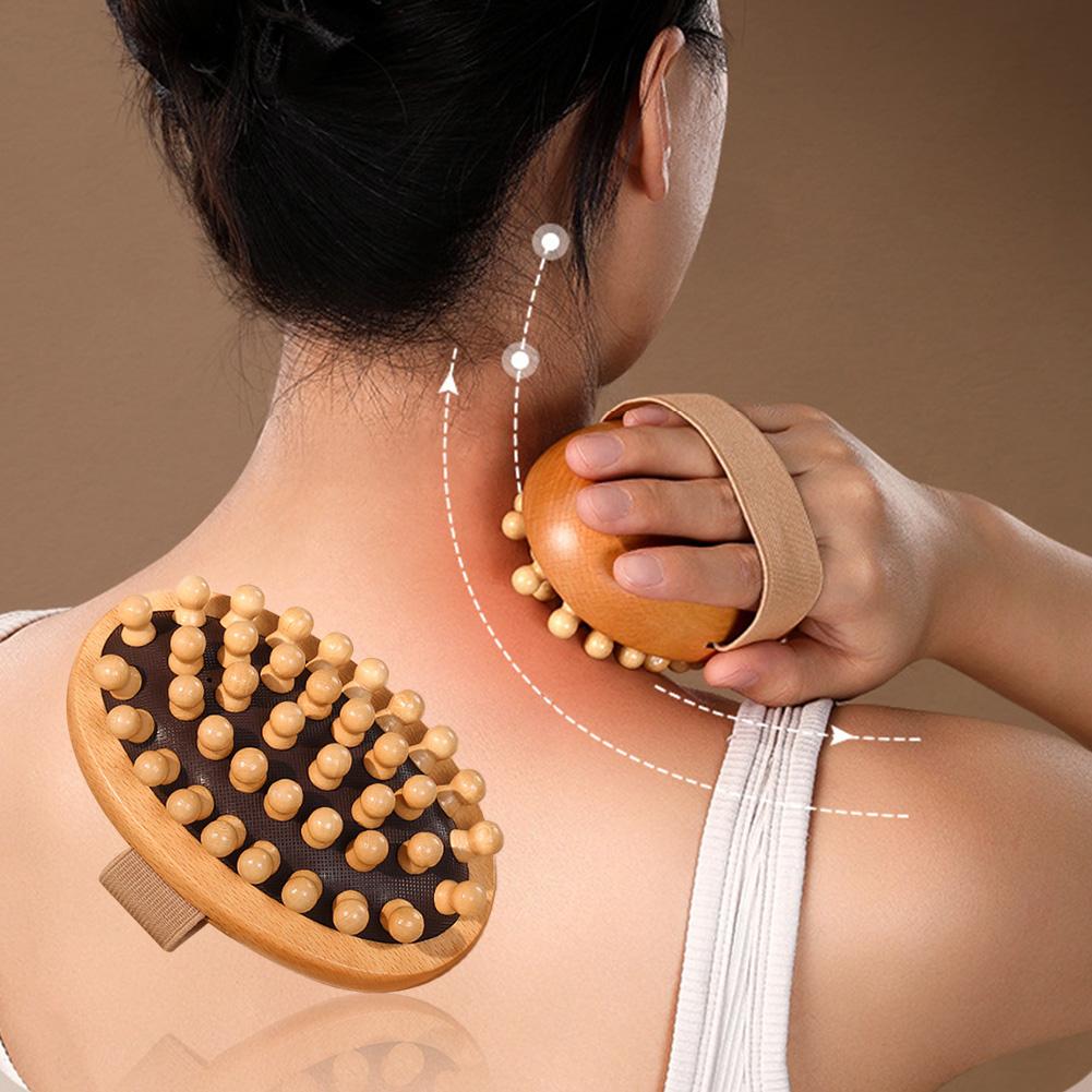 Multi-Functional Body Anti Cellulite Cushion Meridian Brush Wooden Spa Air Cushion Massage Comb Scalp Body Massage Brush