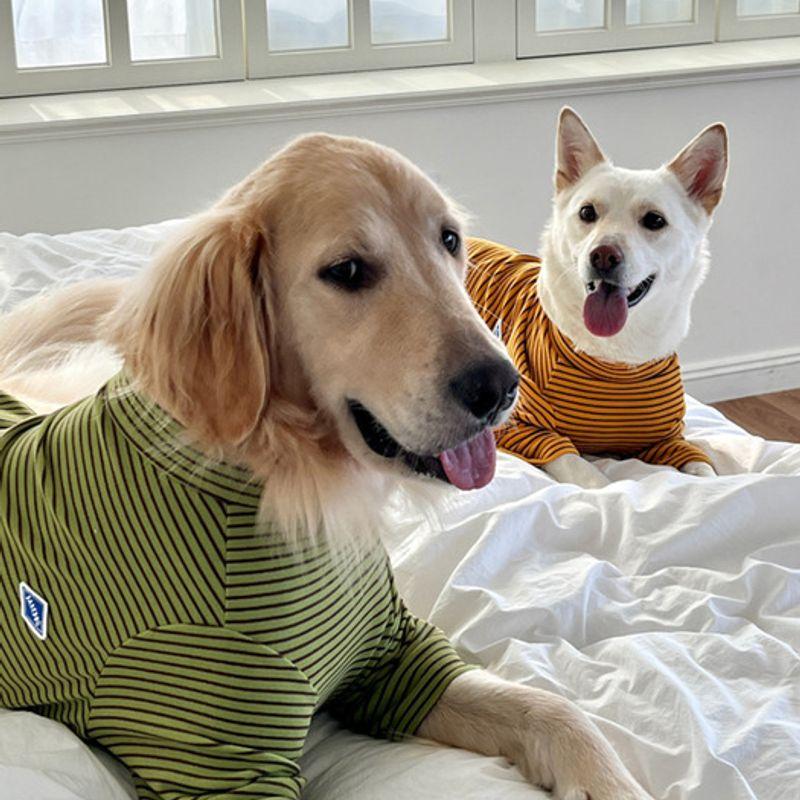 BARKDOG [НАБОР] Флисовая футболка и шарф в полоску моти