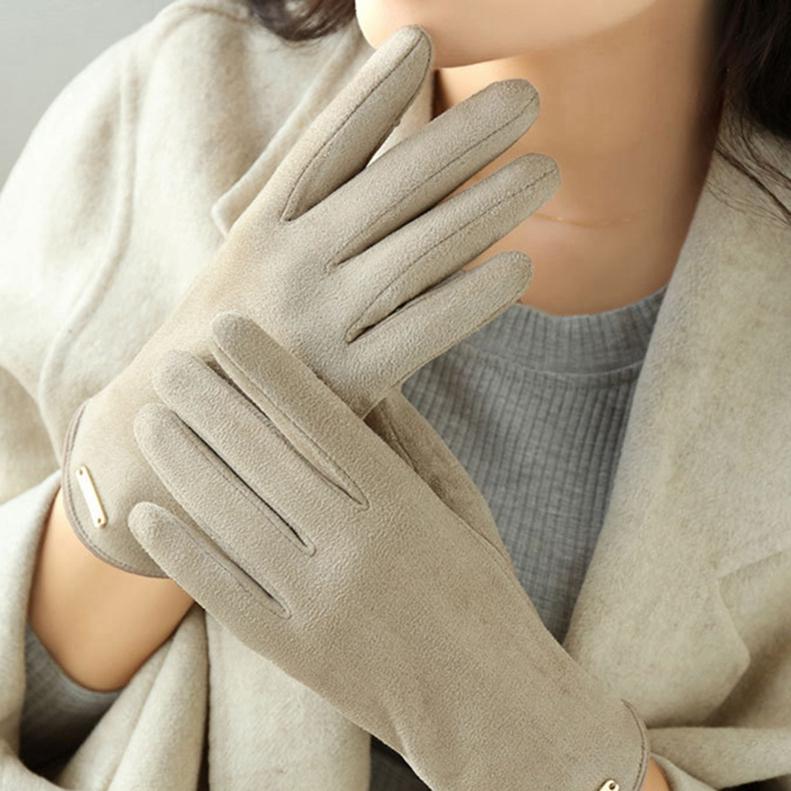 Женские теплые варежки без пальцев, осенние и зимние перчатки для вождения с сенсорным экраном