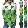 Футболки для женщин, осенние повседневные рубашки с длинным рукавом, толстовка с принтом, топ с высоким воротом, пуловер St.. День Патрика